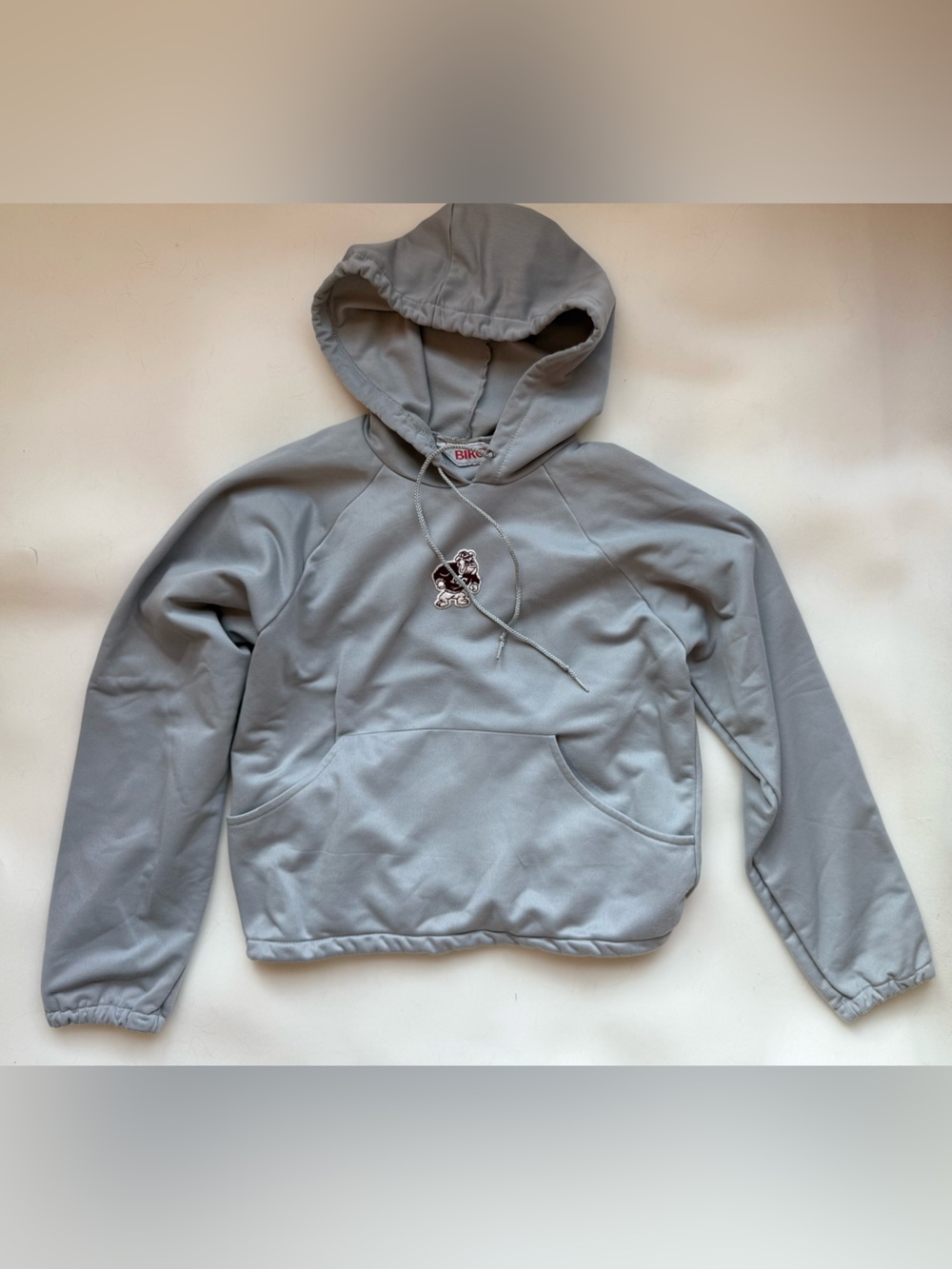 Vintage Mississippi State Bulldogs Gray Hoodie Cinch Waist Size Small